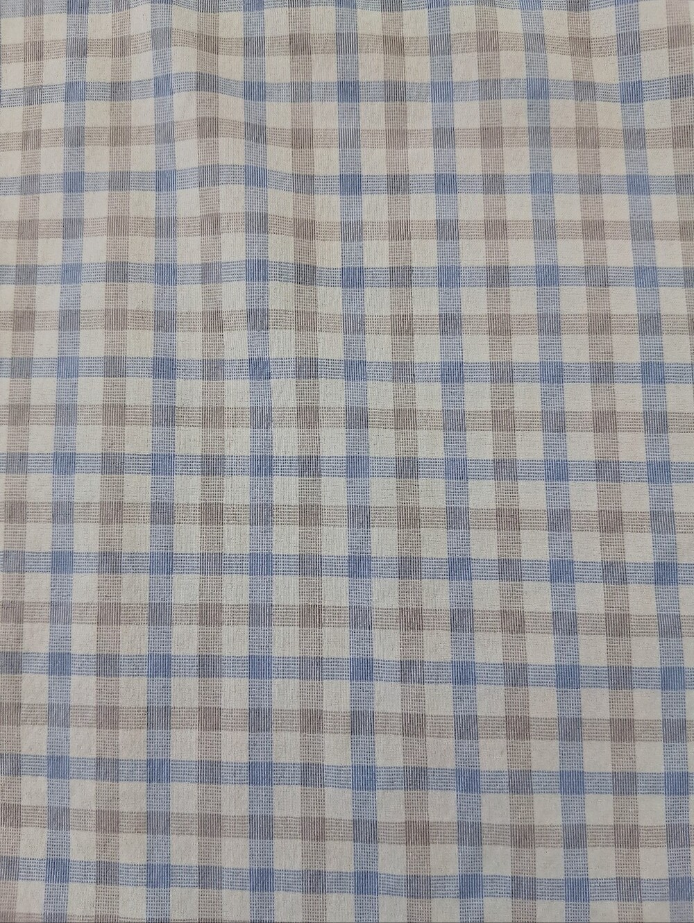 Poncho The Channel Cat Original SS Shirt Blue And Grey Plaid Performance Nylon - Picture 4 of 15